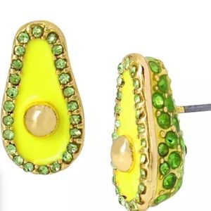 BETSEY JOHNSON faux stone avacado earrings